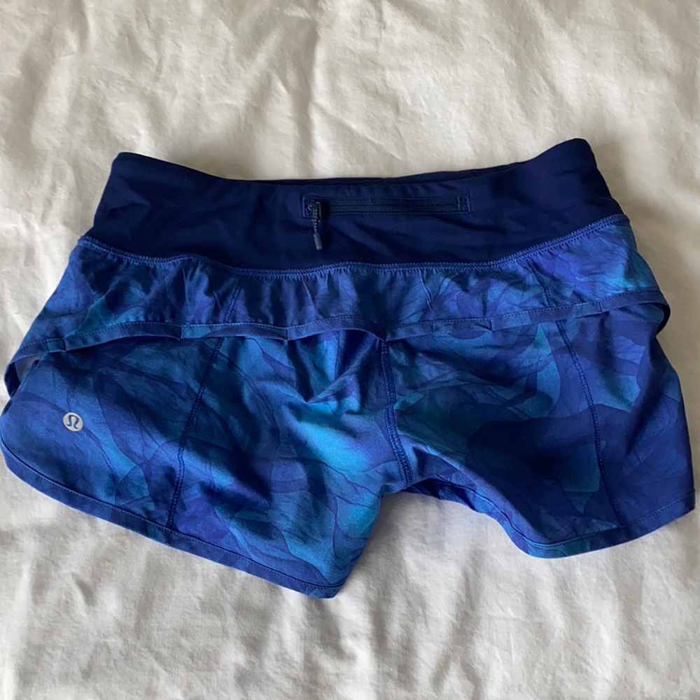Lululemon Speed Up Lined Shorts (Blue Pattern)
